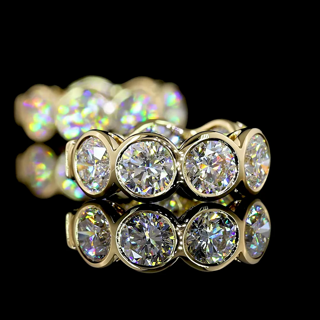 3.54 Cts 14k Yellow Gold Round Shape Huggies Earring - Image 4