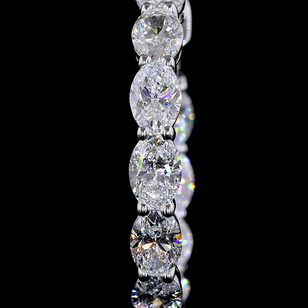 5.06 Cts 14k White Gold Oval Shape Hoops Earring - Image 3