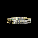 8.64 Cts 14k Yellow Gold Emerald Shape Hoops Earring - Image 2