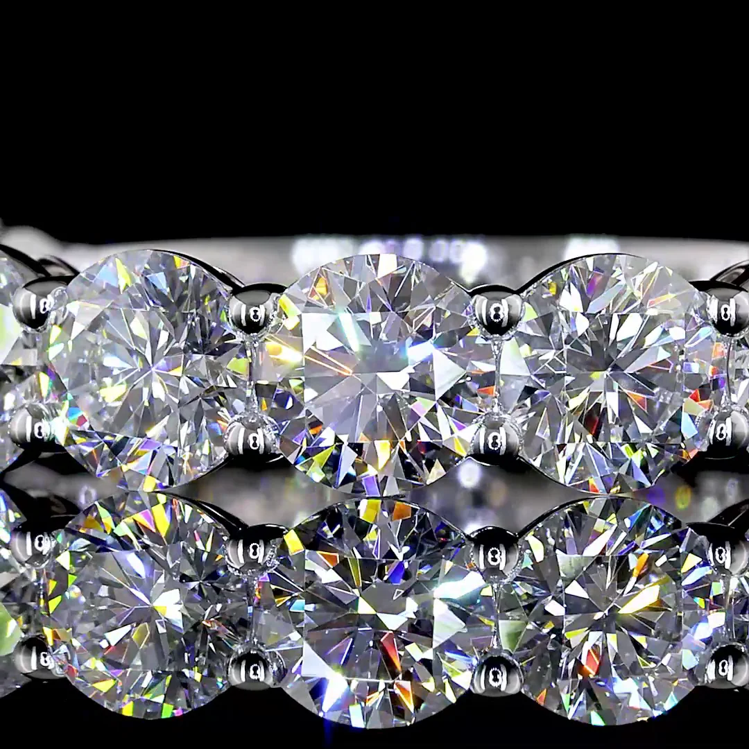 2.97 Cts 14k White Gold Round Shape 3/4 Band Eternity Band - Image 3