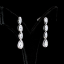 3.57 Cts 14k White Gold Mix Shape Hanging Earring - Image 2