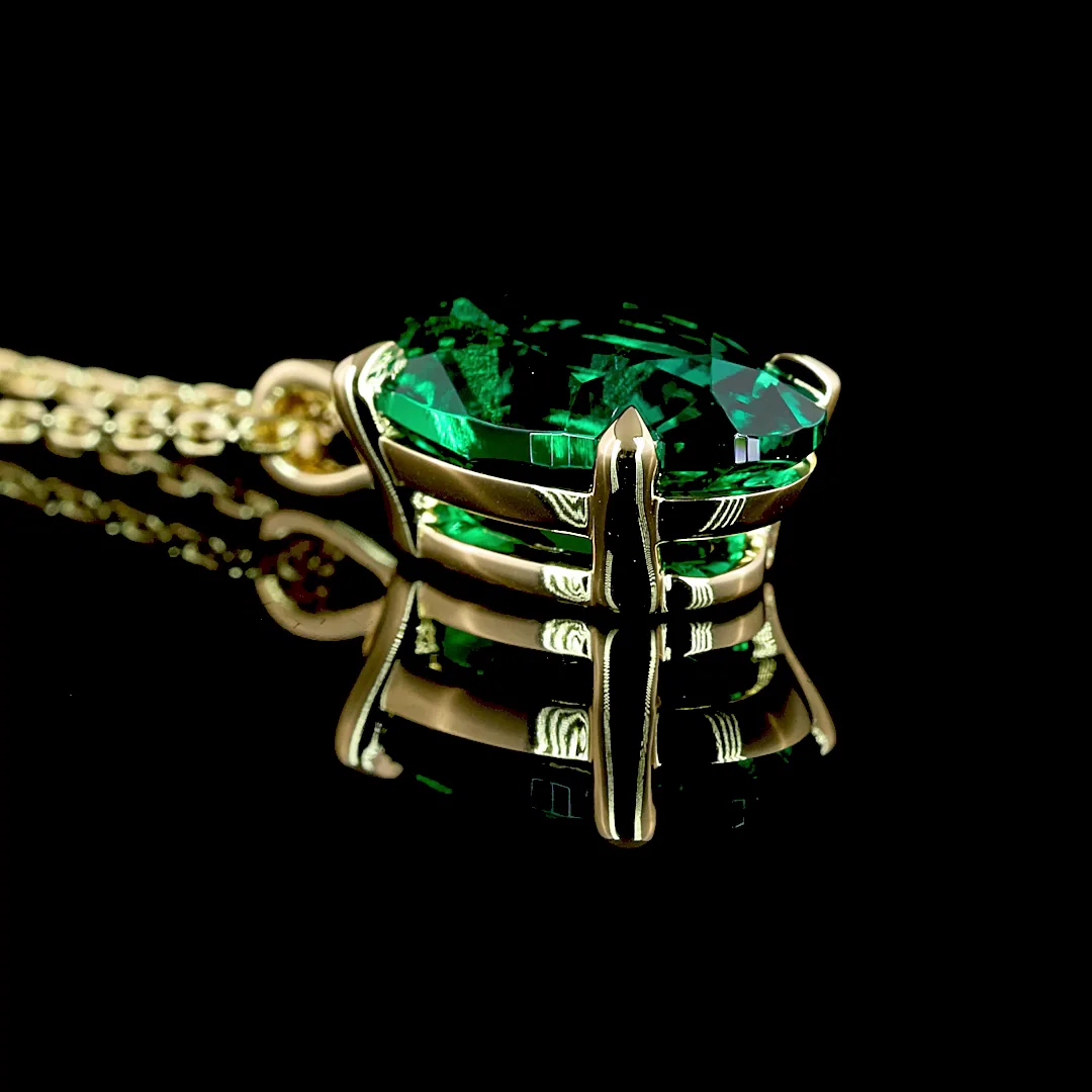 2.37 Cts 14k Yellow Gold Oval Shape Solitaire Pendant - Image 2