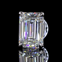 2.1 Cts 14k White Gold Emerald Shape Studs Earring - Image 3