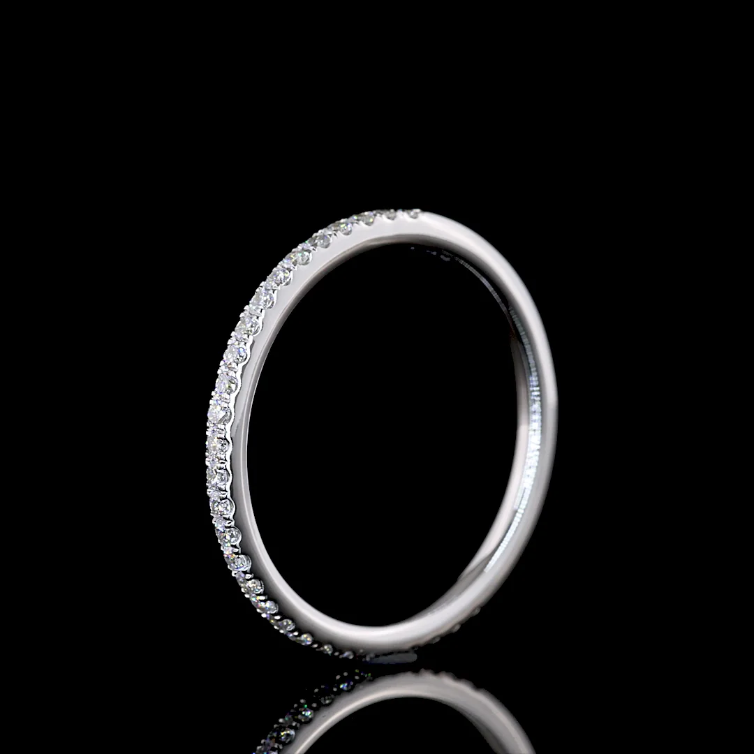 0.25 Cts 14k White Gold Round Shape 3/4 Band Eternity Band - Image 4
