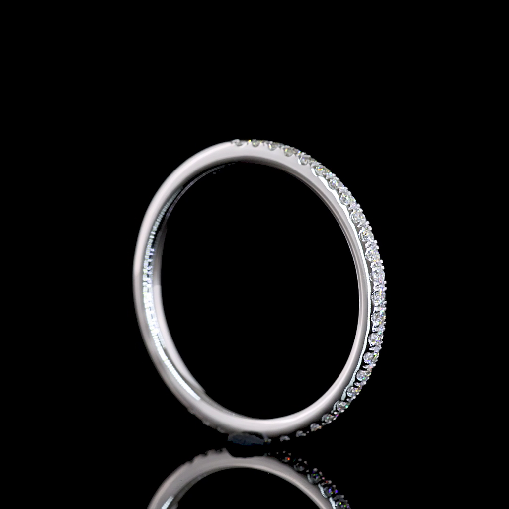 0.23 Cts 14k White Gold Round Shape Half Eternity Eternity Band - Image 2