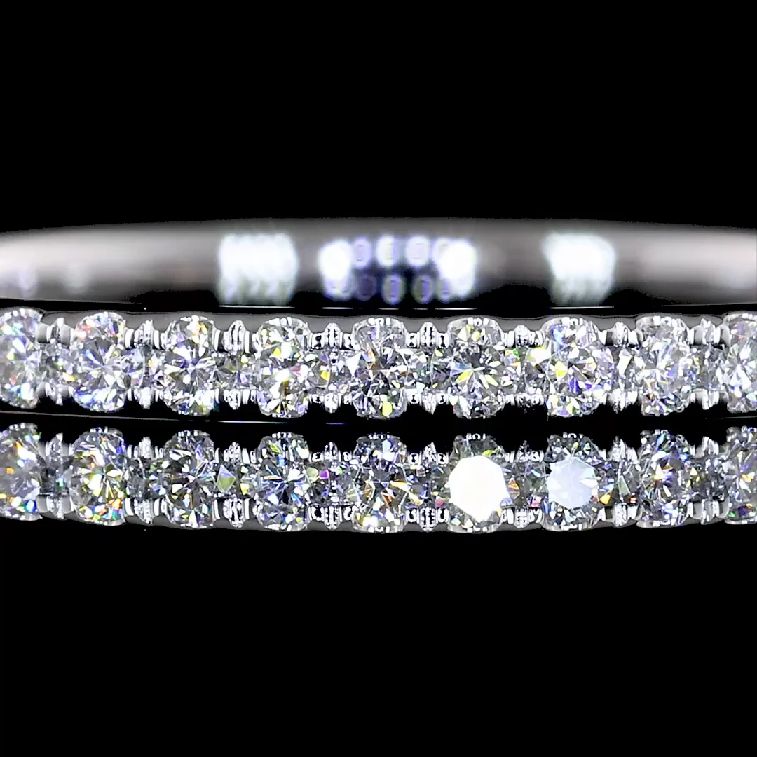 0.23 Cts 14k White Gold Round Shape Half Eternity Eternity Band - Image 3