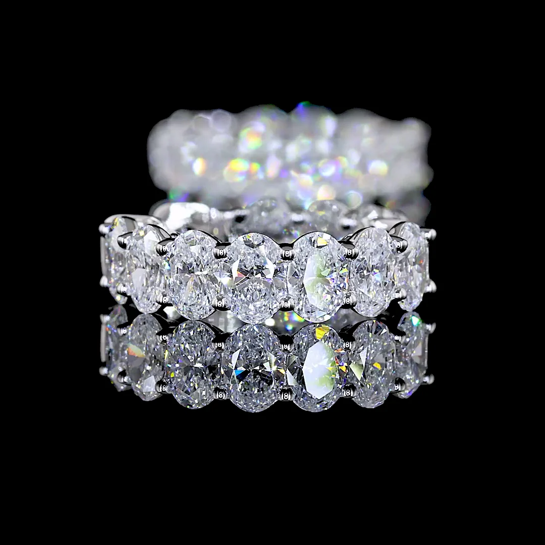 1.92 Cts 14k White Gold Oval Shape Huggies Earring - Image 4