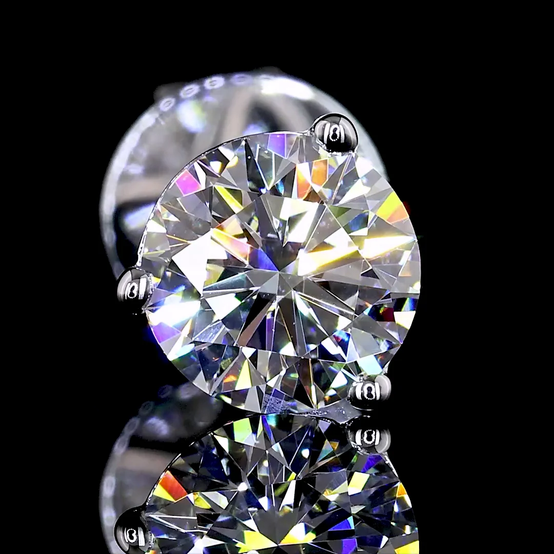 0.99 Cts 14k White Gold Round Shape Martini Earring - Image 3