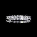 13.58 Cts 14k White Gold Emerald Shape Hoops Earring - Image 4