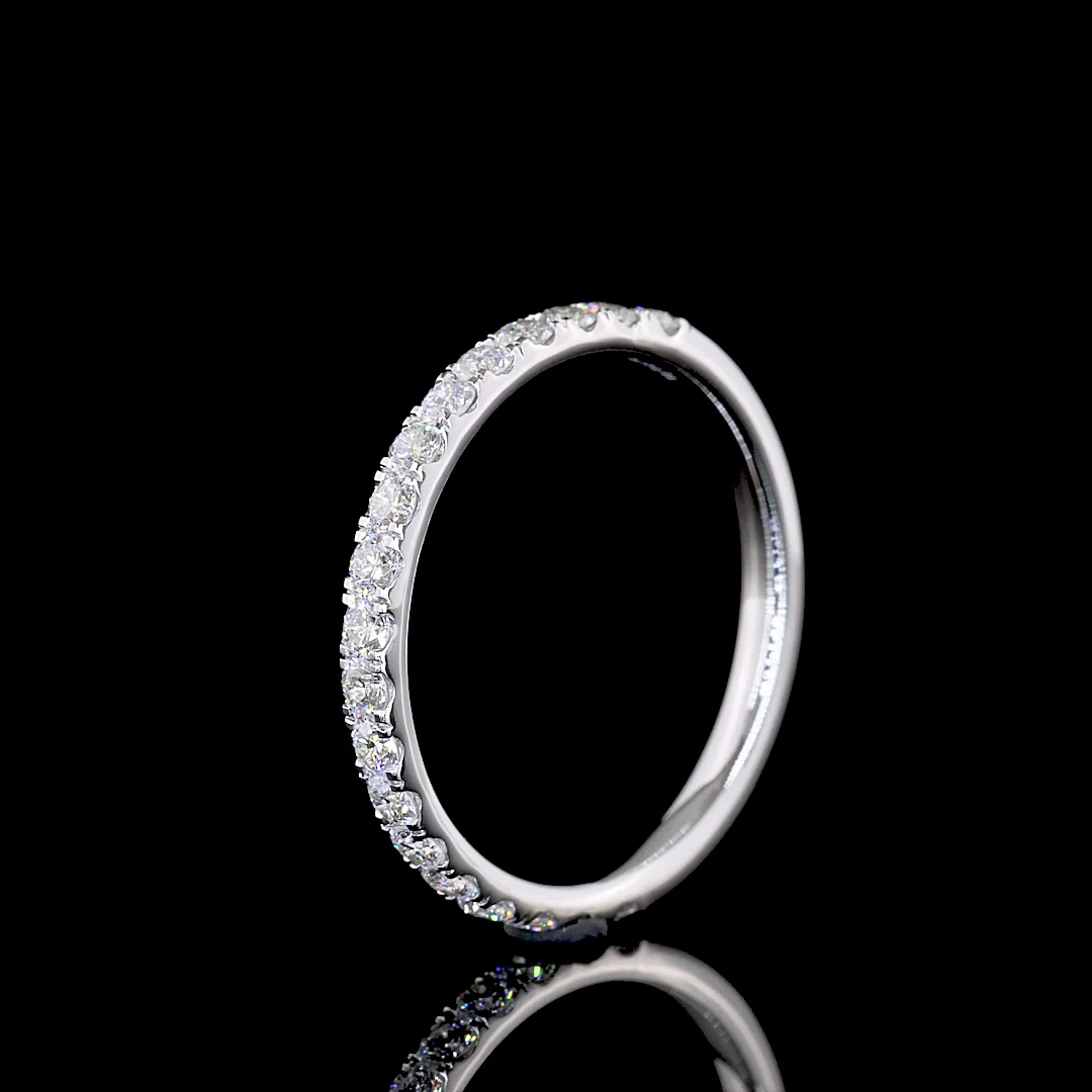 0.53 Cts 14k White Gold Round Shape 3/4 Band Eternity Band - Image 4