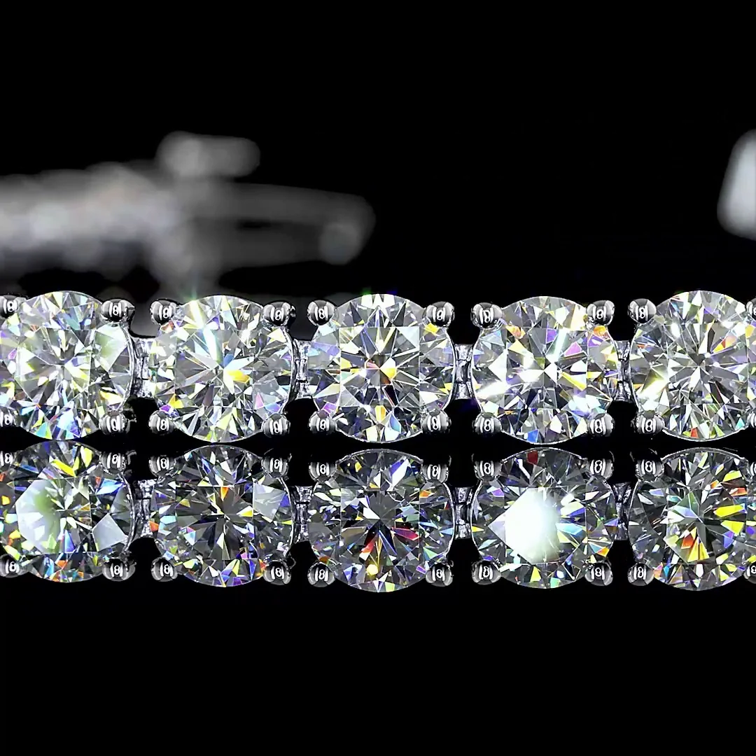 9.86 Cts Silver Round Shape Tennis Bracelet - Image 2