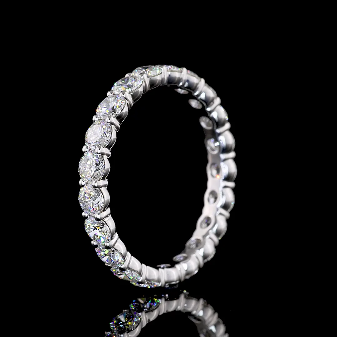 2.01 Cts Silver Round Shape Eternity Band Eternity Band - Image 4
