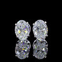 1.45 Cts 14k White Gold Oval Shape Studs Earring - Video