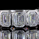 4.54 Cts 14k White Gold Emerald Shape 3/4 Band Eternity Band - Image 3