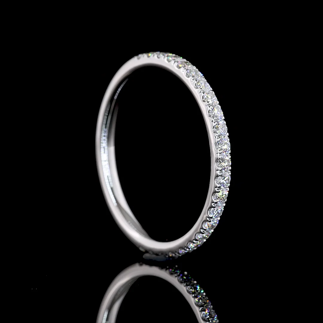 0.34 Cts 14k White Gold Round Shape 3/4 Band Eternity Band - Image 2