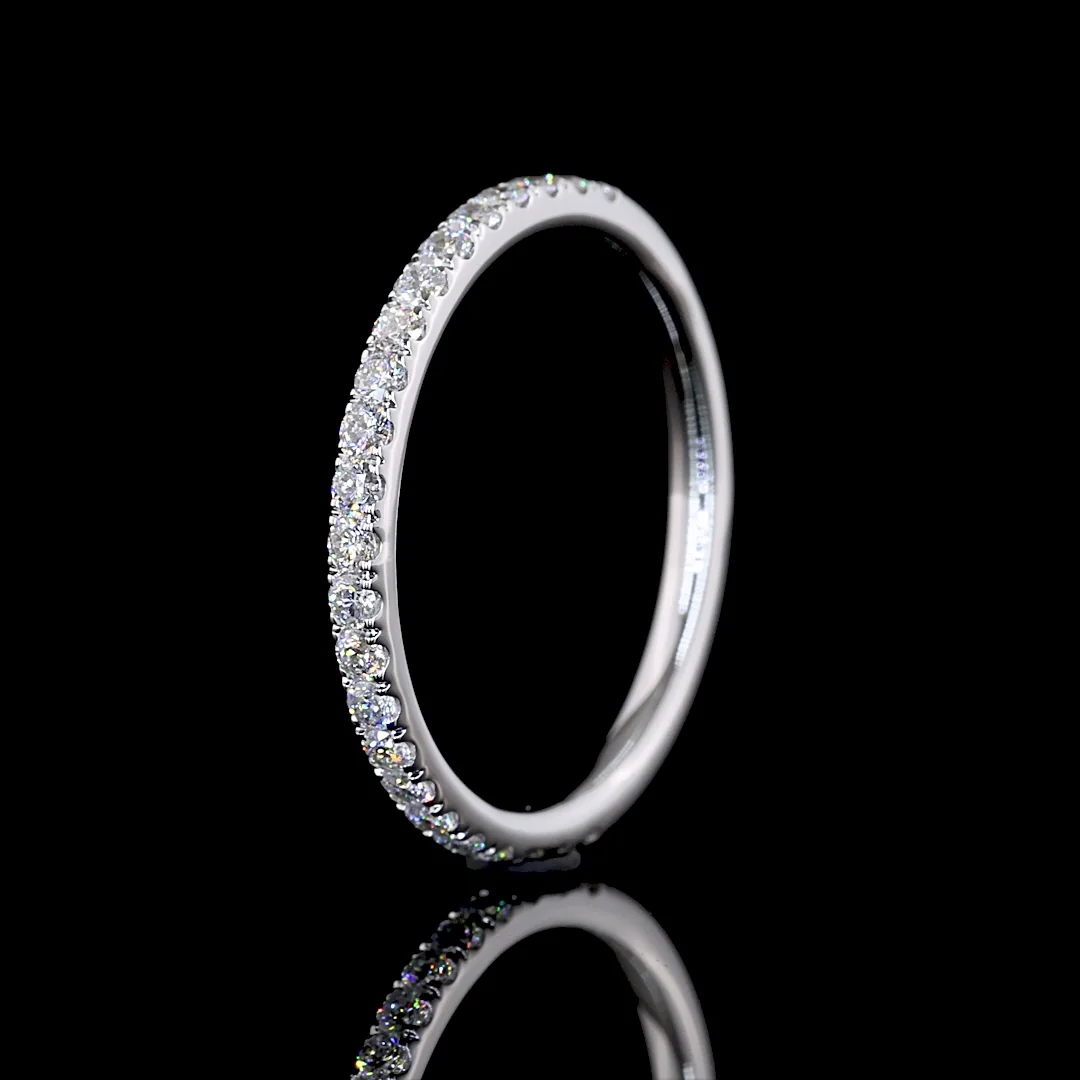 0.34 Cts 14k White Gold Round Shape 3/4 Band Eternity Band - Image 4