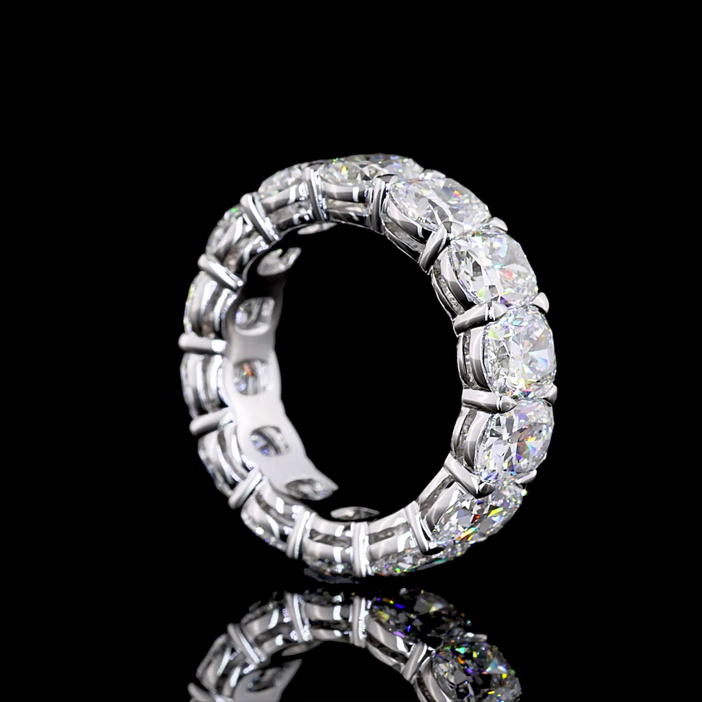 7.86 Cts 14k White Gold Cushion Brilliant Shape Eternity Band Eternity Band - Image 2