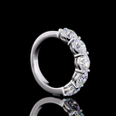 3 Cts 14k White Gold Round Shape 5 Stones Eternity Band - Image 2
