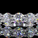 3 Cts 14k White Gold Round Shape 5 Stones Eternity Band - Image 3