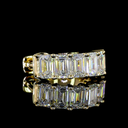 2.05 Cts 14k Yellow Gold Emerald Shape Huggies Earring - Image 2