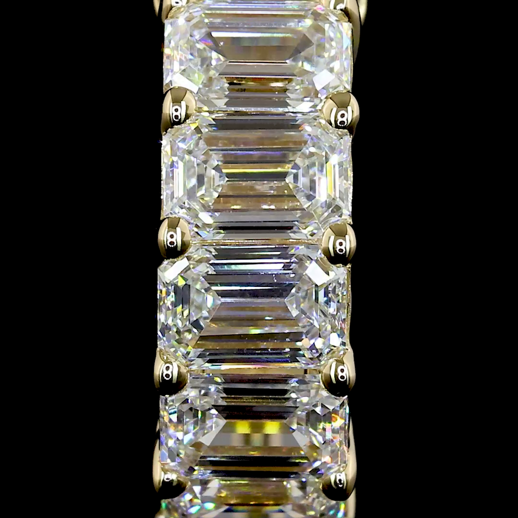 2.05 Cts 14k Yellow Gold Emerald Shape Huggies Earring - Image 3