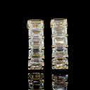 2.05 Cts 14k Yellow Gold Emerald Shape Huggies Earring - Video