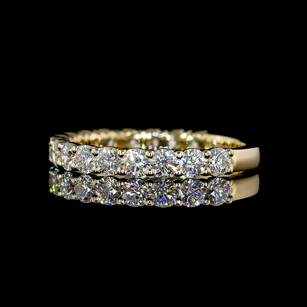 1.11 Cts 14k Yellow Gold Round Shape 3/4 Band Eternity Band - Image 2