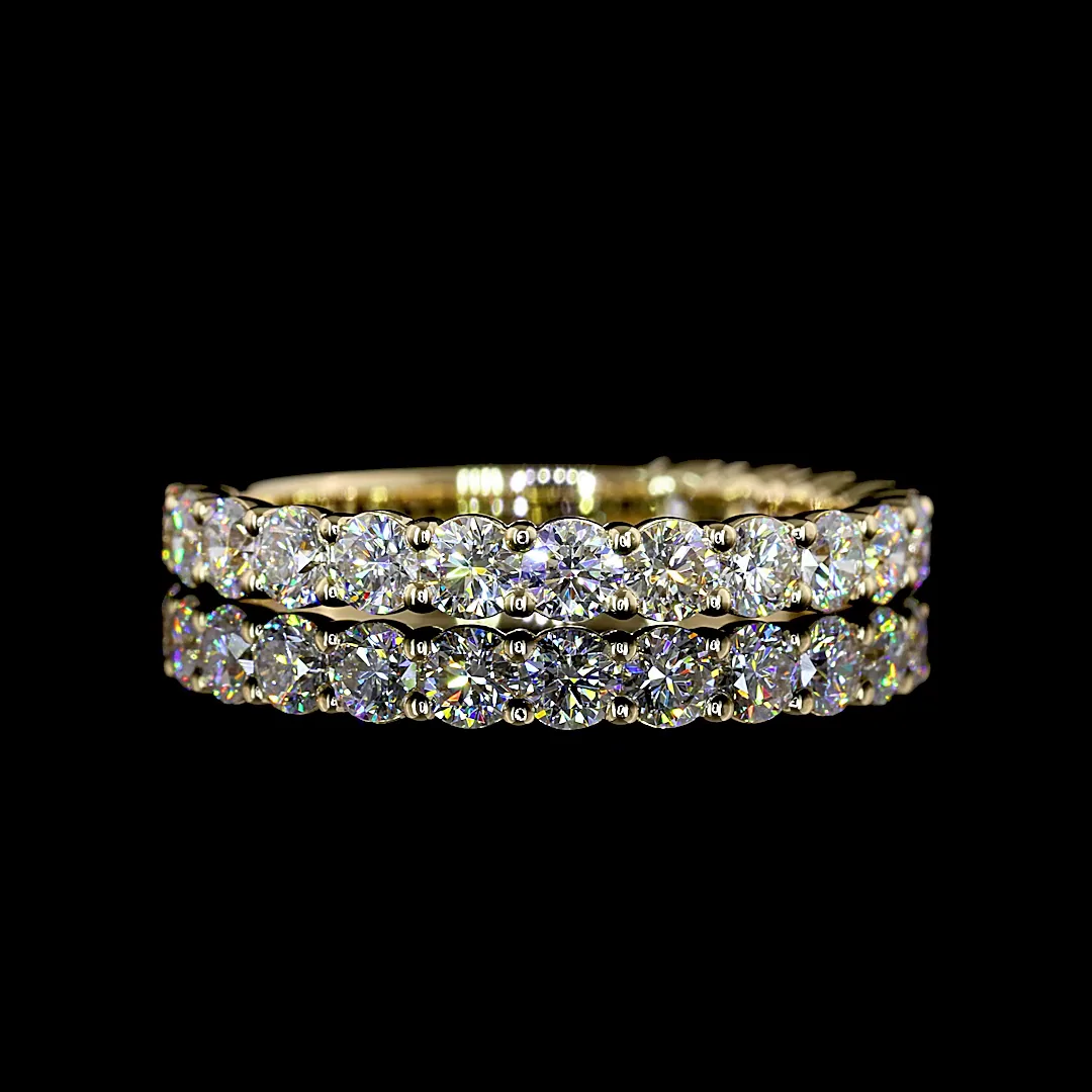 1.11 Cts 14k Yellow Gold Round Shape 3/4 Band Eternity Band - Video