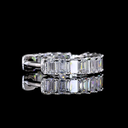 1.56 Cts 14k White Gold Emerald Shape Huggies Earring - Image 4