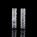 1.42 Cts 14k White Gold Emerald Shape Huggies Earring - Video