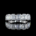1.93 Cts 14k White Gold Emerald Shape 7 Stones Eternity Band - Video
