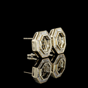 3.1 Cts 18k White Gold Shape Special Earring - Image 3