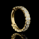 1.99 Cts 14k Yellow Gold Emerald Shape 3/4 Band Eternity Band - Image 2