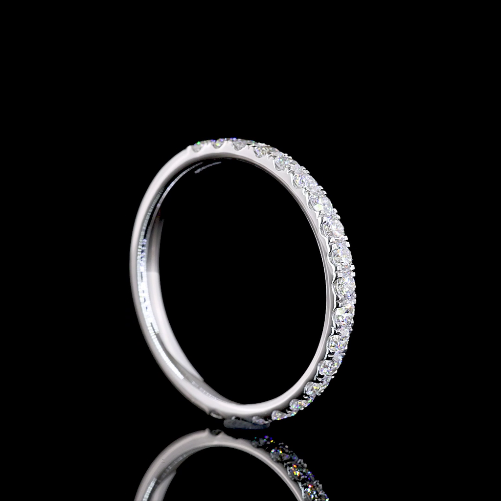 0.54 Cts 14k White Gold Round Shape Half Eternity Eternity Band - Image 2
