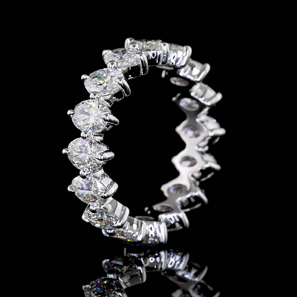 3.35 Cts 14k White Gold Oval Shape Eternity Band Eternity Band - Image 4