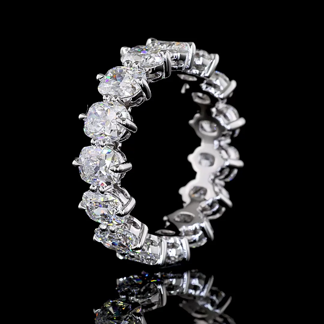 4.74 Cts 14k White Gold Cushion Brilliant Shape Eternity Band Eternity Band - Image 4