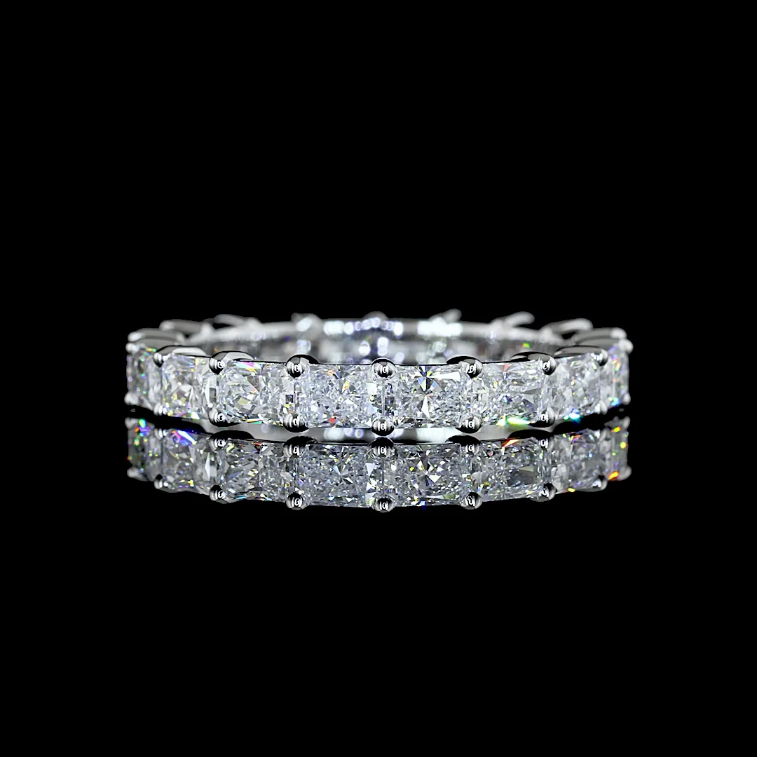 2.06 Cts 14k White Gold Radiant Shape Eternity Band Eternity Band - Video
