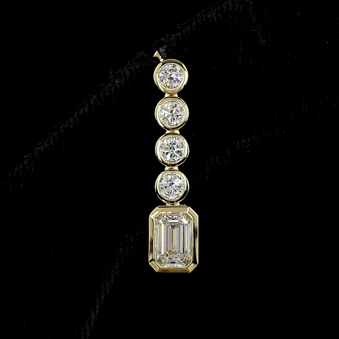 2.55 Cts 14k Yellow Gold Mix Shape Hanging Earring - Image 3