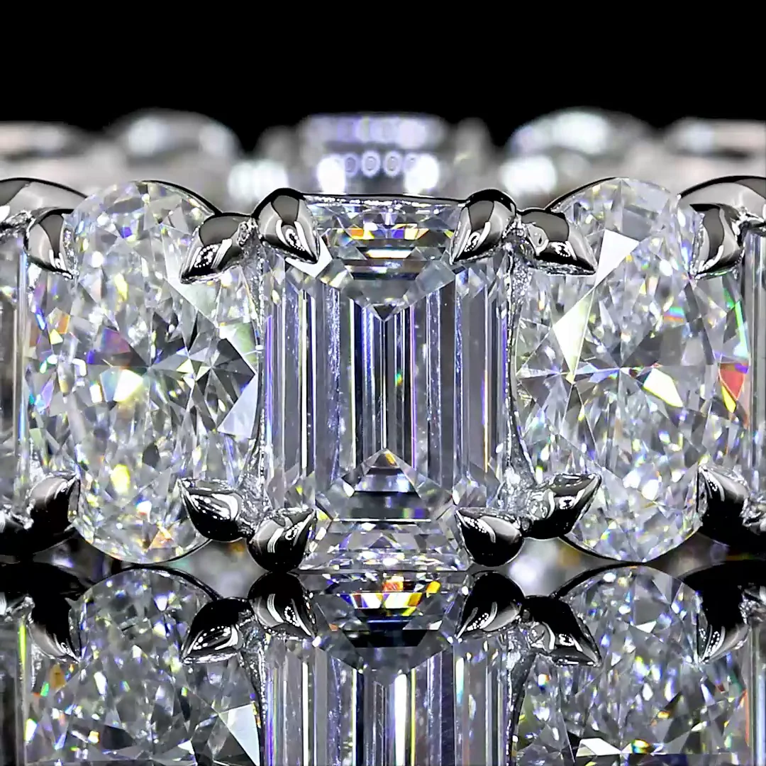 6.7 Cts Platinum Mix Shape Eternity Band Eternity Band - Image 3