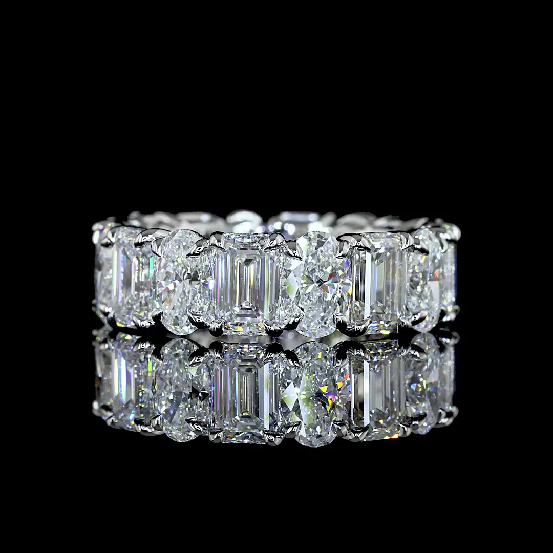 6.7 Cts Platinum Mix Shape Eternity Band Eternity Band - Video
