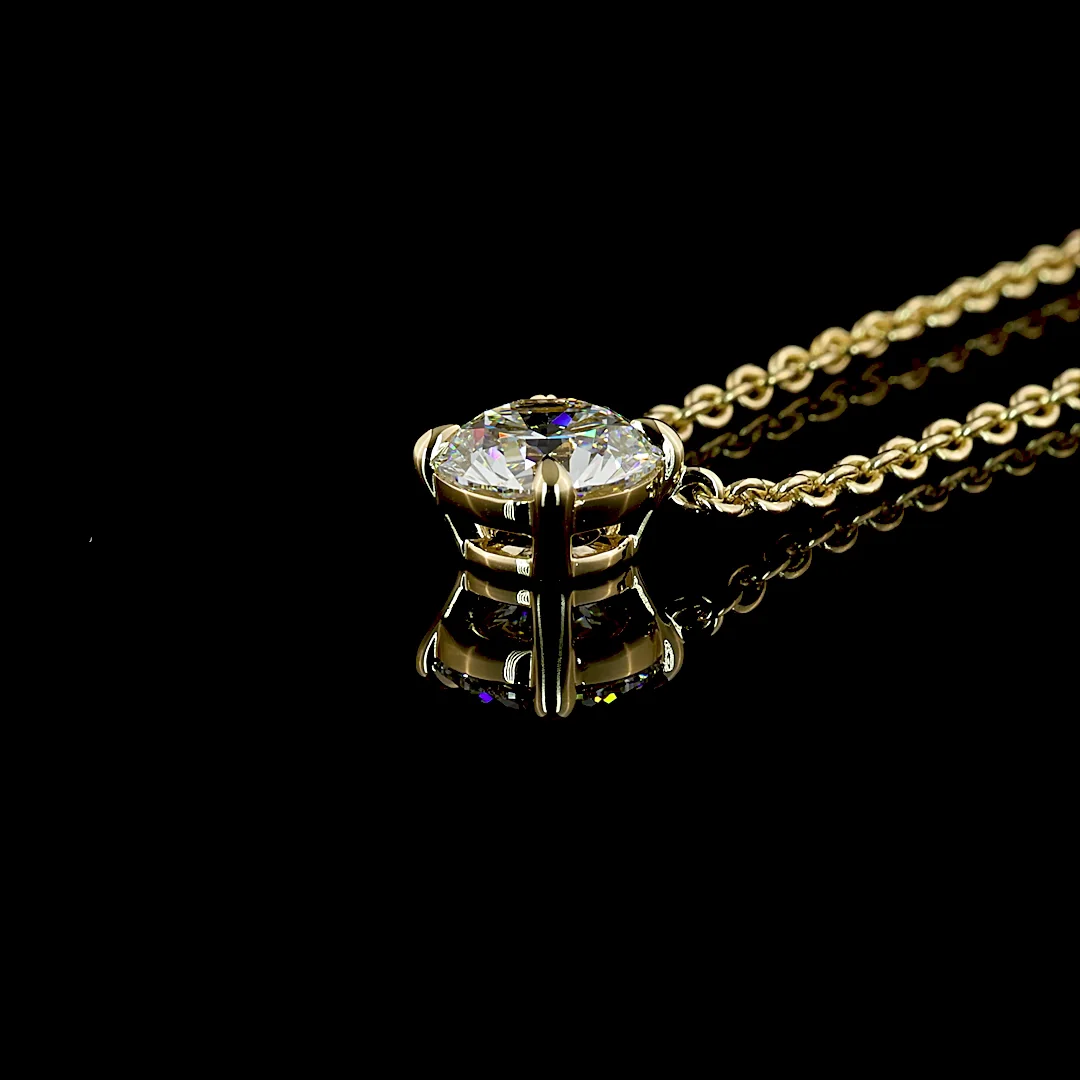 1.51 Cts 14k Yellow Gold Round Shape Solitaire Pendant - Image 4