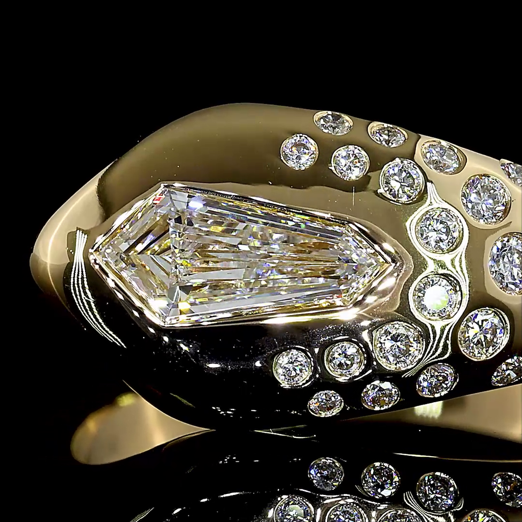 0.98 Cts 14k Yellow Gold Mix Shape Special Ring - Image 3