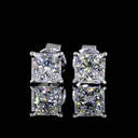 1.53 Cts 18k White Gold Princess Shape Studs Earring - Video
