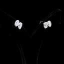 1.94 Cts 14k White Gold Emerald Shape Studs Earring - Image 2