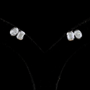 1.94 Cts 14k White Gold Emerald Shape Studs Earring - Video