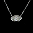 1.01 Cts 14k White Gold Marquise Shape Solitaire Pendant - Image 3