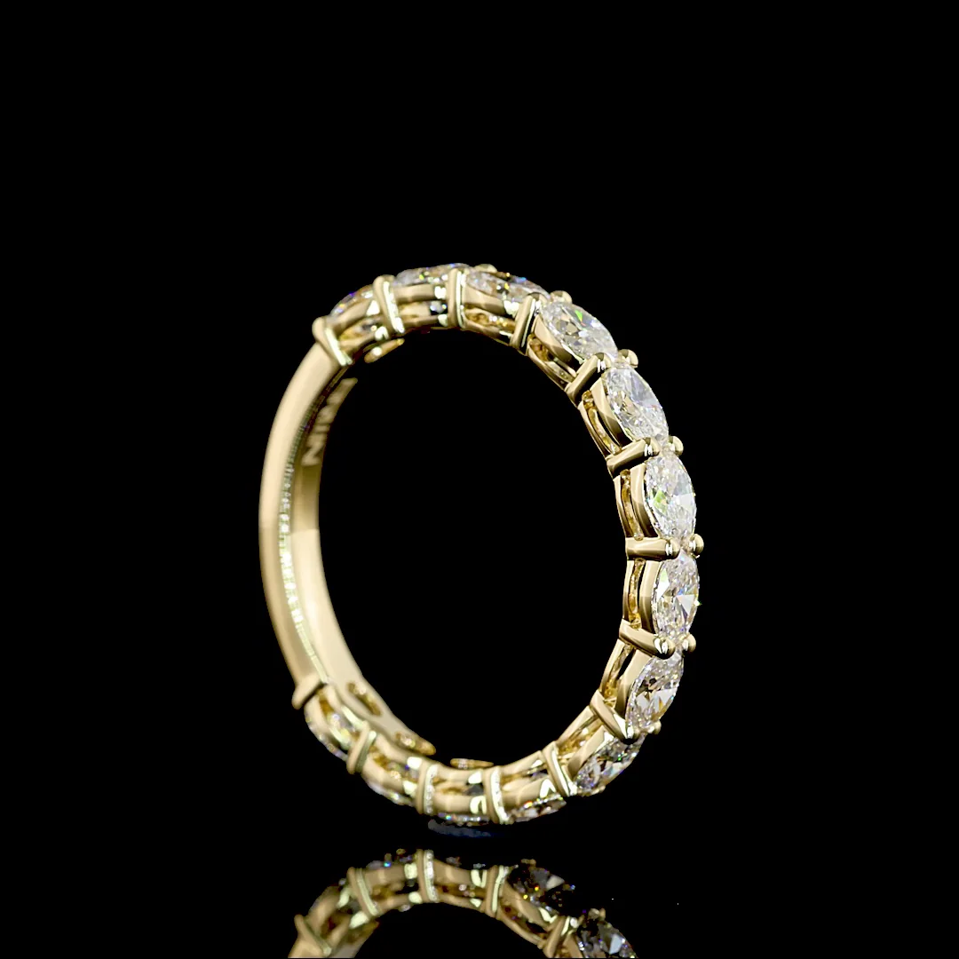 1.4 Cts 14k Yellow Gold Oval Shape 3/4 Band Eternity Band - Image 2