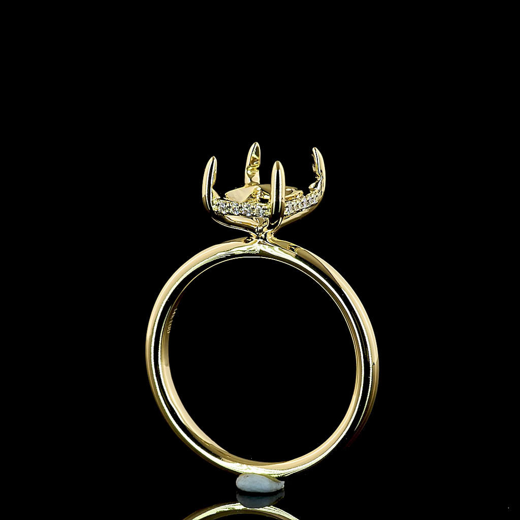 2.65 Cts 14k Yellow Gold Radiant Shape Hidden Halo Ring - Image 3