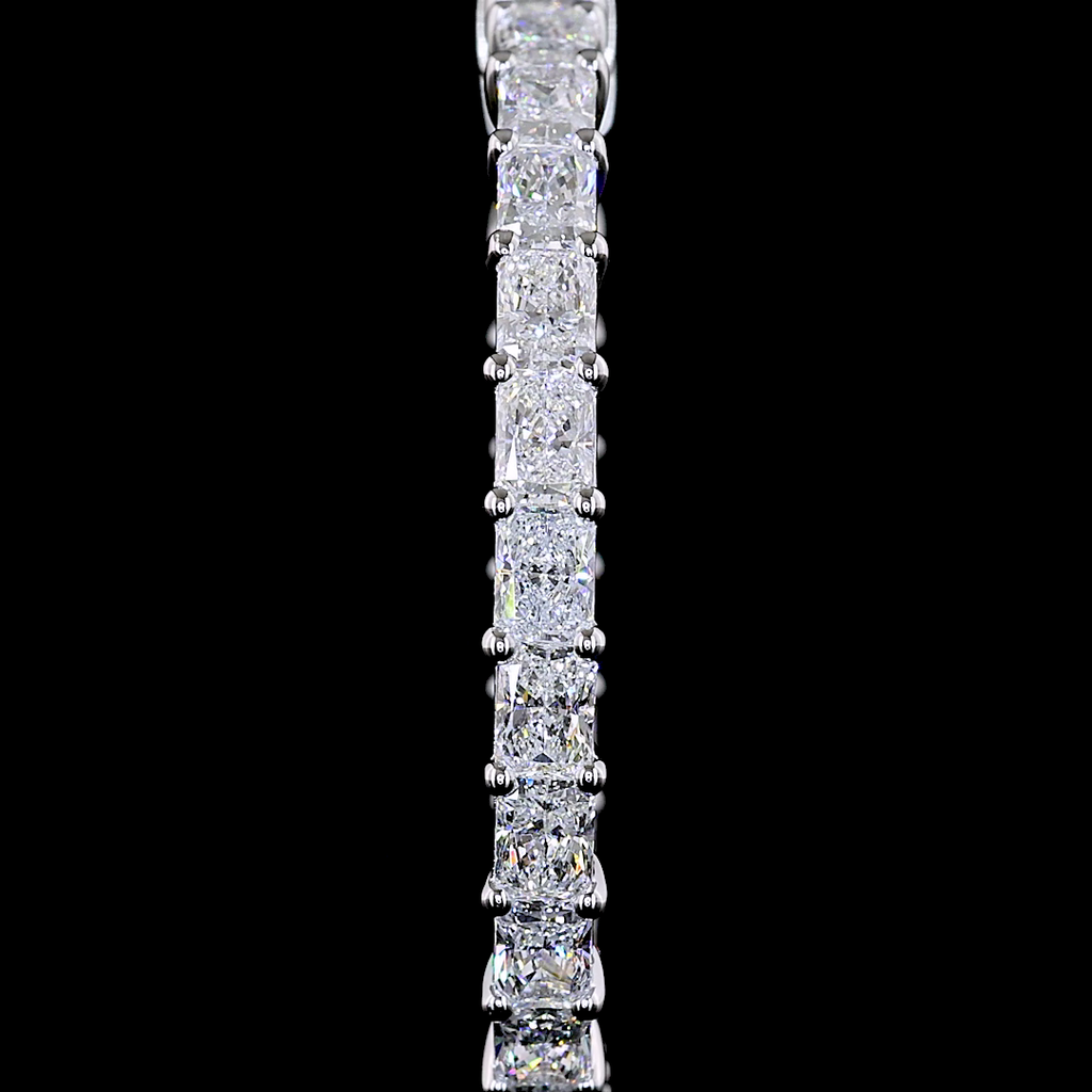 4.97 Cts 14k White Gold Radiant Shape Hoops Earring - Image 3
