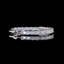 4.97 Cts 14k White Gold Radiant Shape Hoops Earring - Image 4